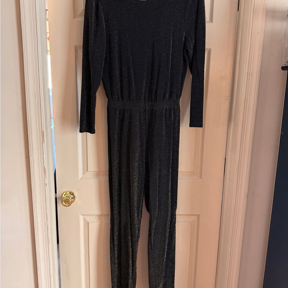H&M Black and Gold Sparkle Jumpsuit
